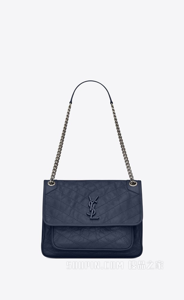 NIKI中号折叠复古皮革手提包