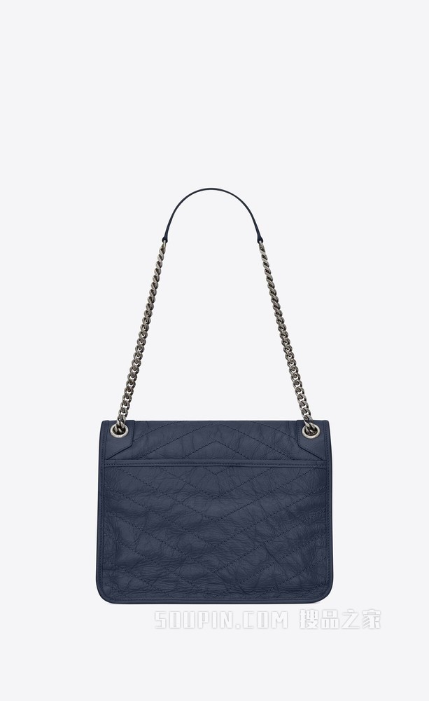NIKI中号折叠复古皮革手提包