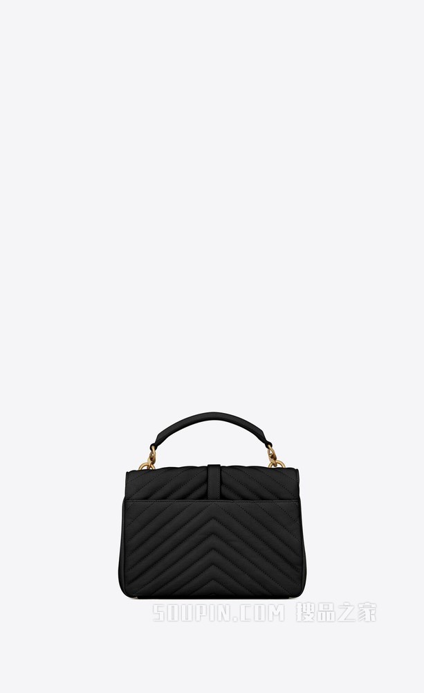 COLLEGE中号绗缝皮革手袋