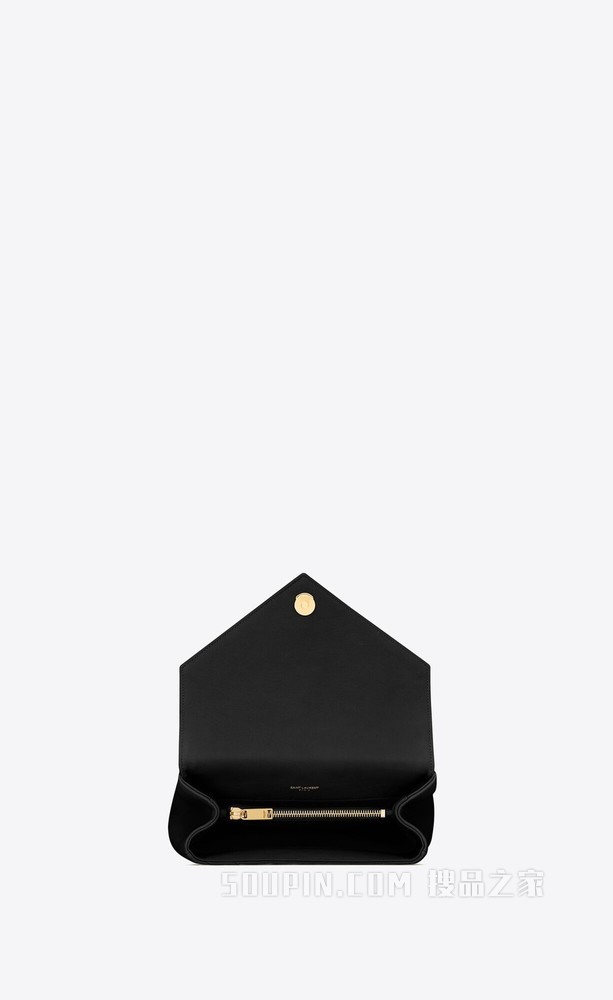 COLLEGE中号绗缝皮革手袋