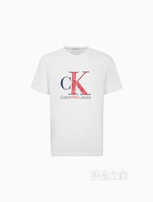 【情人节系列】Calvin Klein 男士纯棉爱心刺绣印花短袖T恤J320567