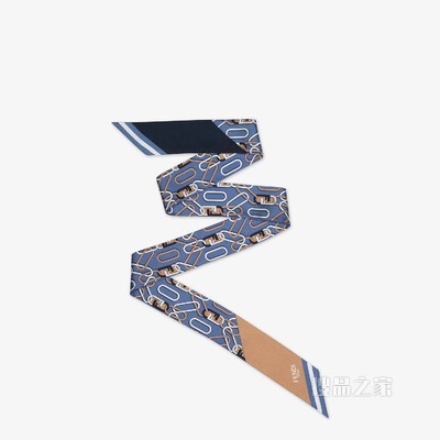 WRAPPY 蓝色桑蚕丝绑带