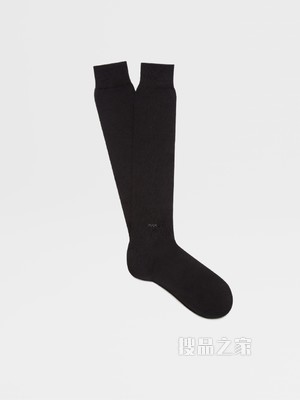 黑色日常 Triple Stitch 棉质混纺面料中筒袜