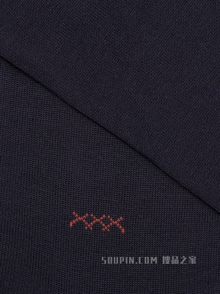 海军蓝日常 Triple Stitch 棉质混纺面料中筒袜
