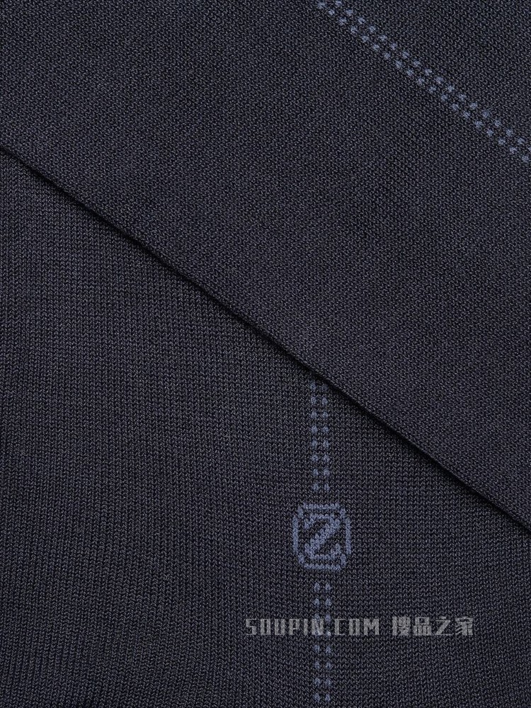 海军蓝 Baguette 棉质混纺面料中筒袜