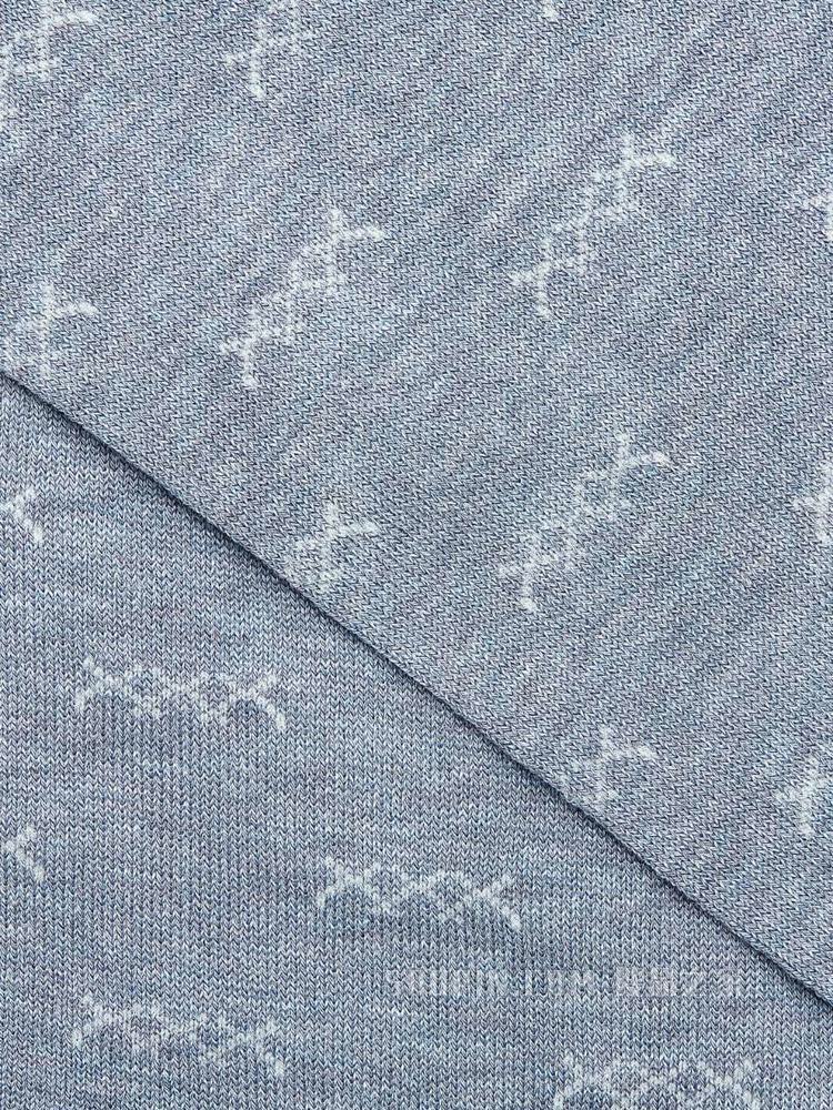 浅蓝色标志性 Triple Stitch 棉质混纺面料中筒袜