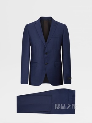海军蓝威尔士亲王格纹 Multiseason 羊毛 City 西裝，Drop 9