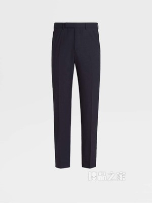 海军蓝 High Performance™ 羊毛正面无褶长裤