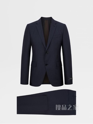 午夜蓝微结构 Multiseason 羊毛 City 西裝，Drop 8 版型