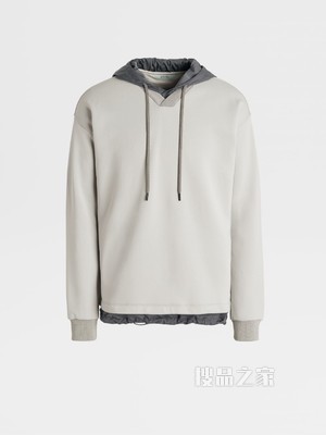 柔软棉质混纺面料 V 领连帽运动衫