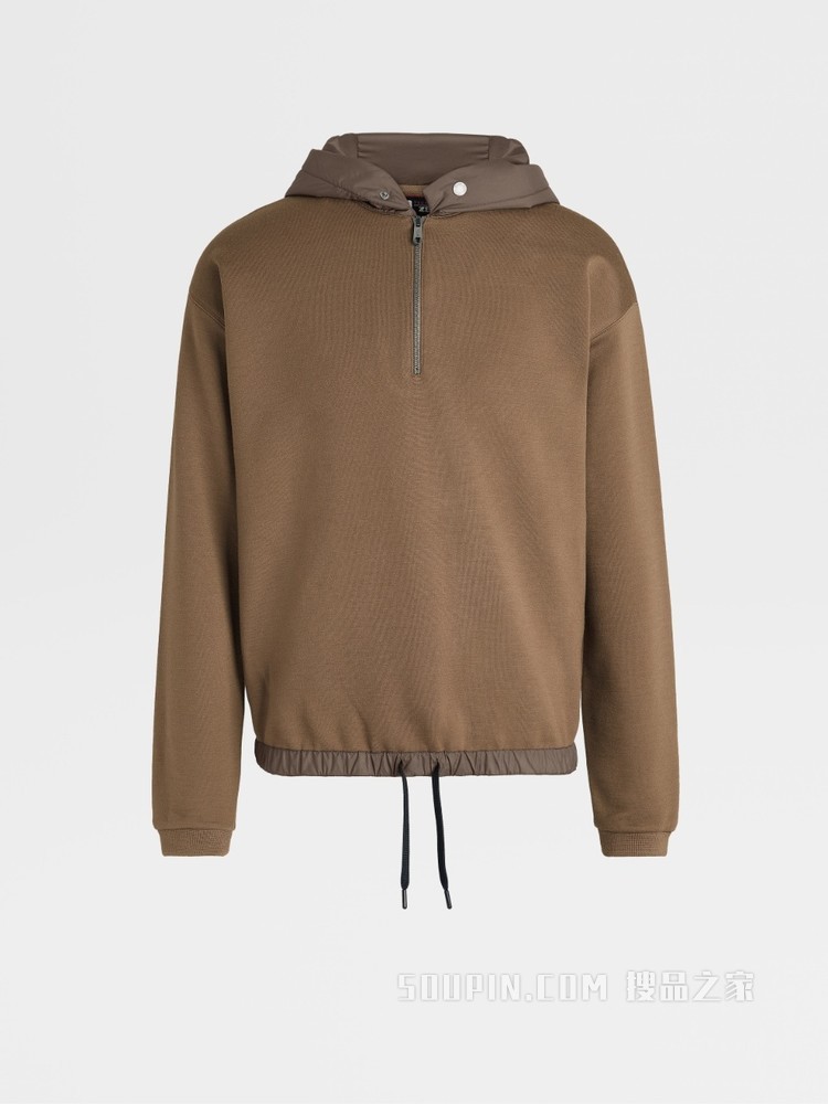 Techmerino™ 羊毛混纺面料 Spacer 全拉链连帽衫