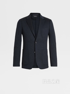 海军蓝Techmerino™羊毛Wash&Go可机洗系列西装外套，修身版型