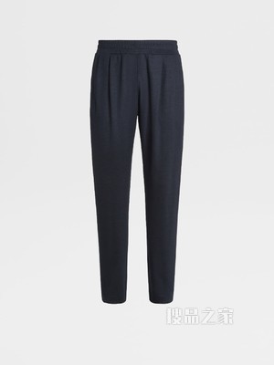 威尔士亲王格纹图案 Techmerino™ 羊毛叠褶运动裤
