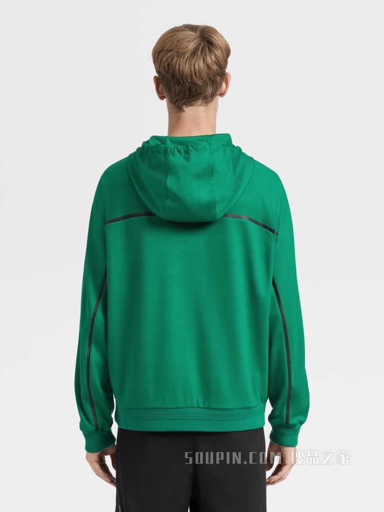 Techmerino™ 羊毛和服袖连帽运动衫