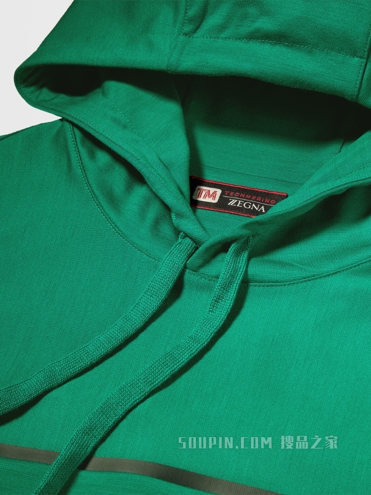 Techmerino™ 羊毛和服袖连帽运动衫