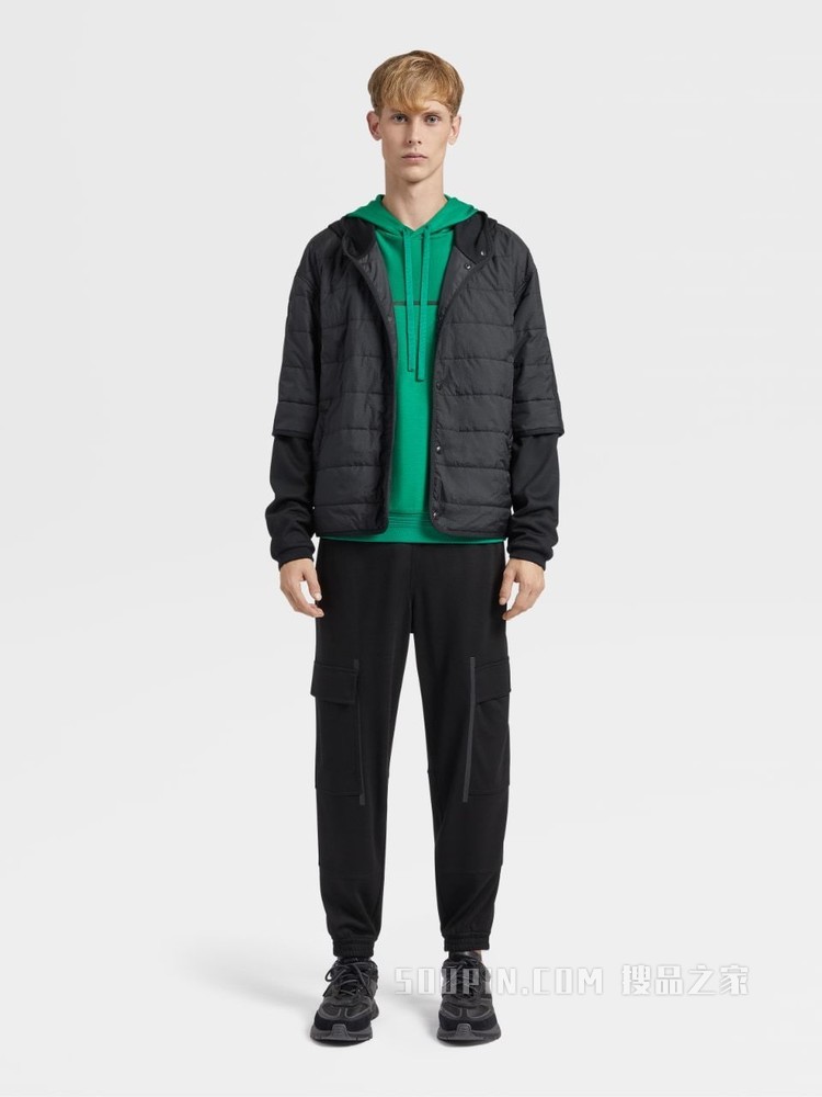 Techmerino™ 羊毛和服袖连帽运动衫