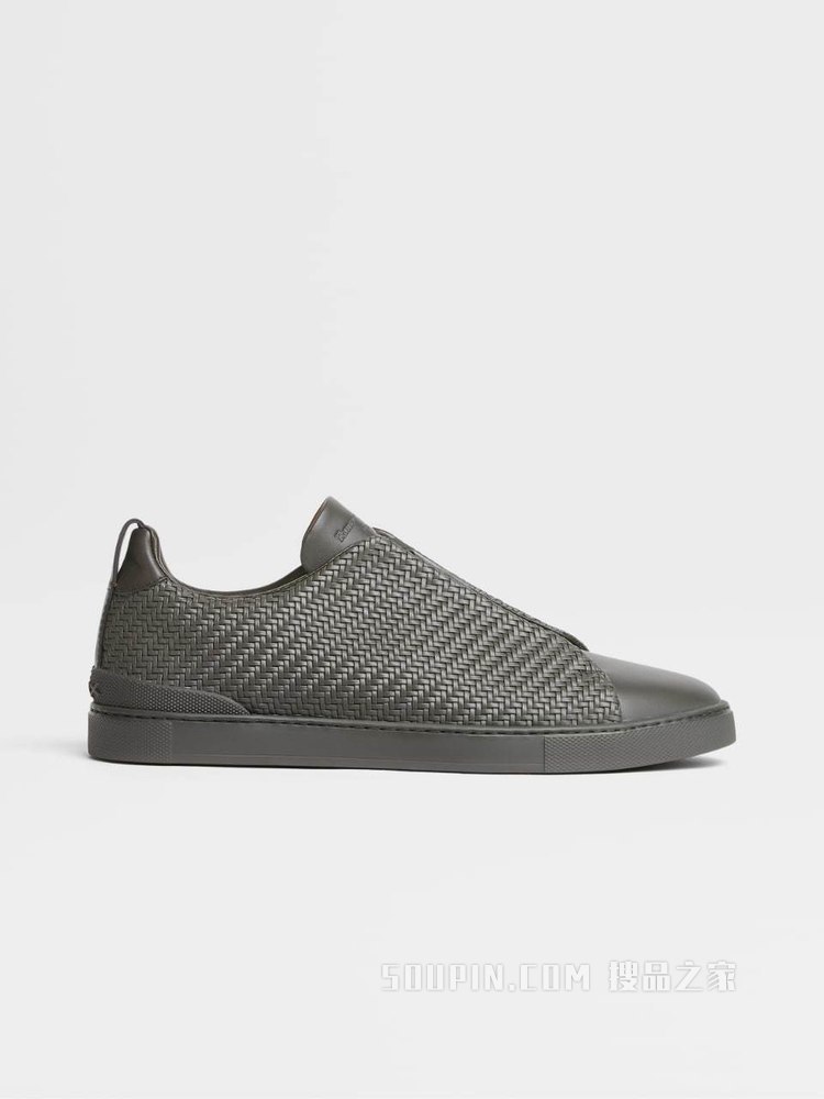 军绿色 PELLE TESSUTA™ Triple Stitch 运动鞋