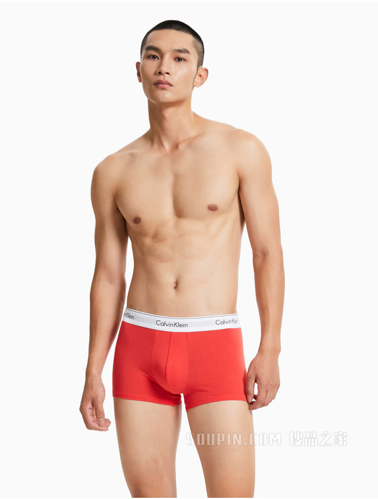 【摩登引力带】Calvin Klein 男士两条装LOGO腰边弹力贴身平角内裤NB1086