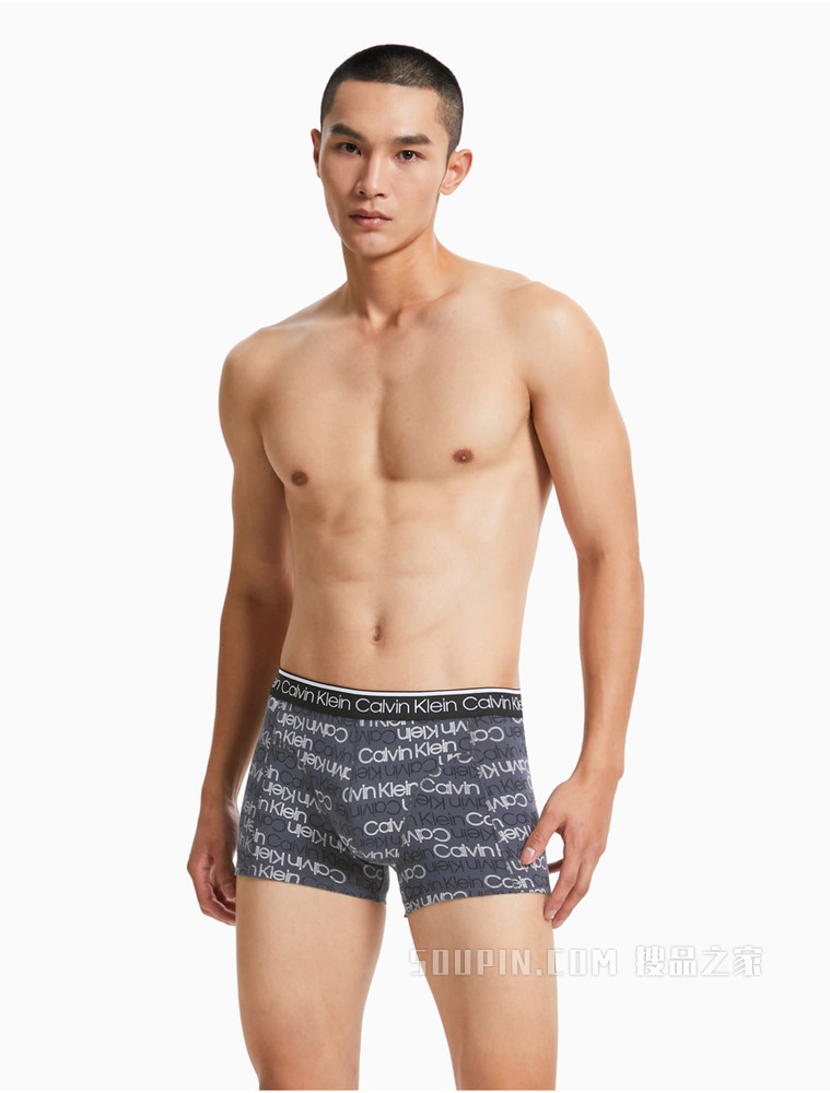 Calvin Klein 男士三条装循环LOGO腰边贴身平角内裤NP2421O