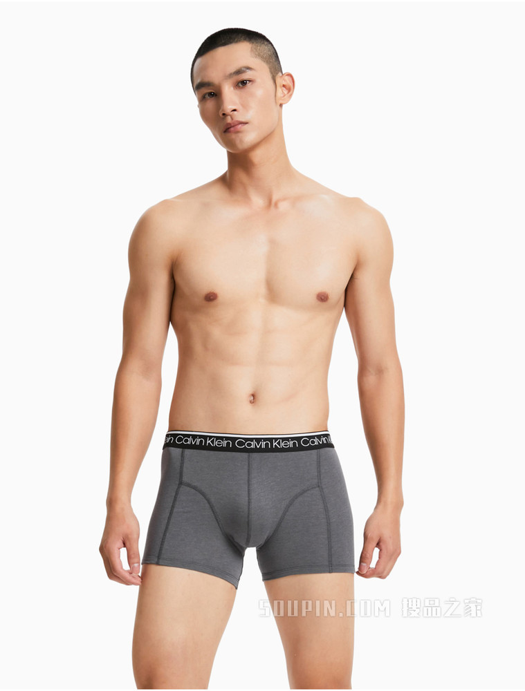 Calvin Klein 男士三条装循环LOGO腰边贴身平角内裤NP2421O