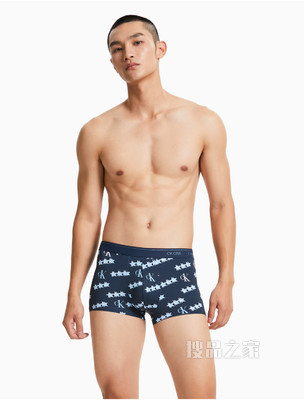 【One有引力带】Calvin Klein 男士LOGO腰边低腰透气贴身平角内裤NB3066