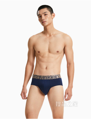【炫光引力带】Calvin Klein 男士醒目LOGO腰边透气贴身三角内裤NB2539