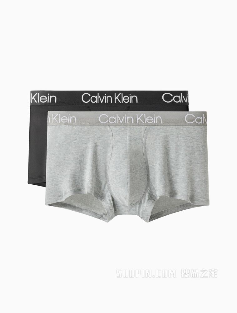 Calvin Klein 男士两条装时尚简约循环LOGO腰边透气贴身平角内裤NB2972