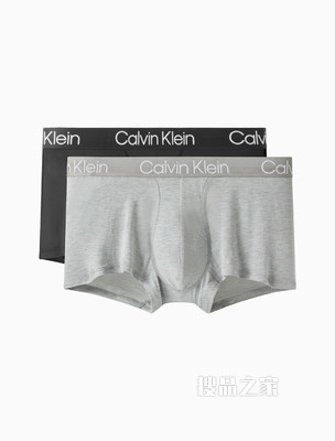 Calvin Klein 男士两条装时尚简约循环LOGO腰边透气贴身平角内裤NB2972