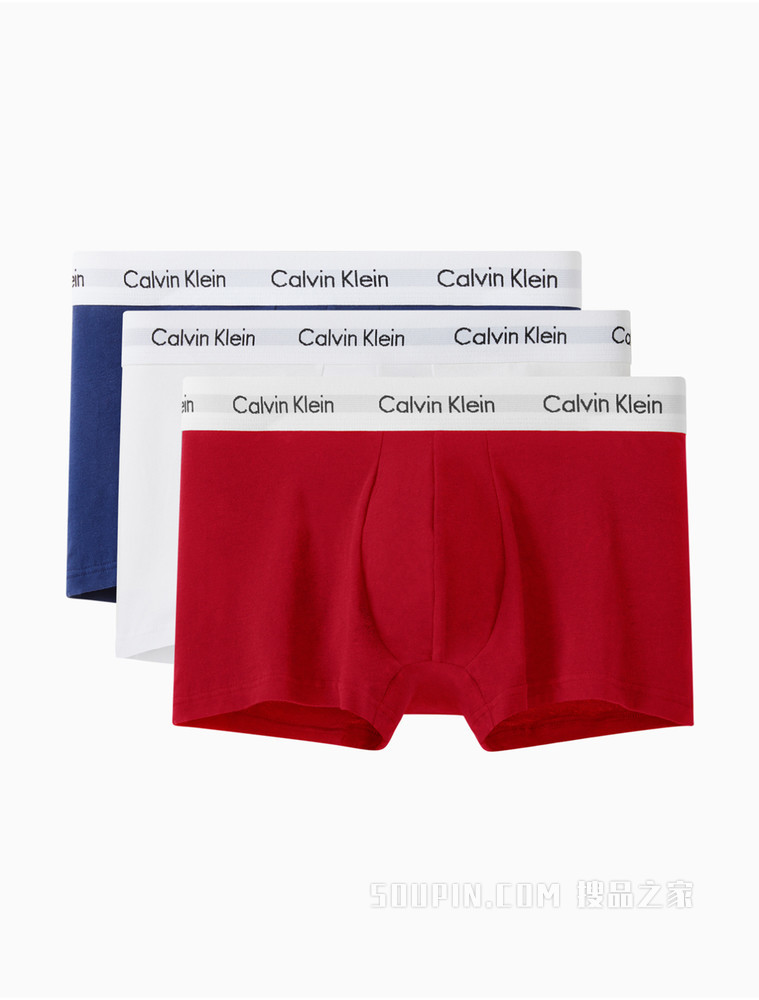 Calvin Klein 男士新年红多色三条装平角内裤U2664