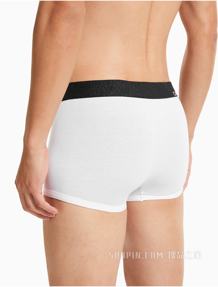 Calvin Klein 男士黑色橡筋醒目LOGO腰边棉质弹力贴身平角内裤NB2682