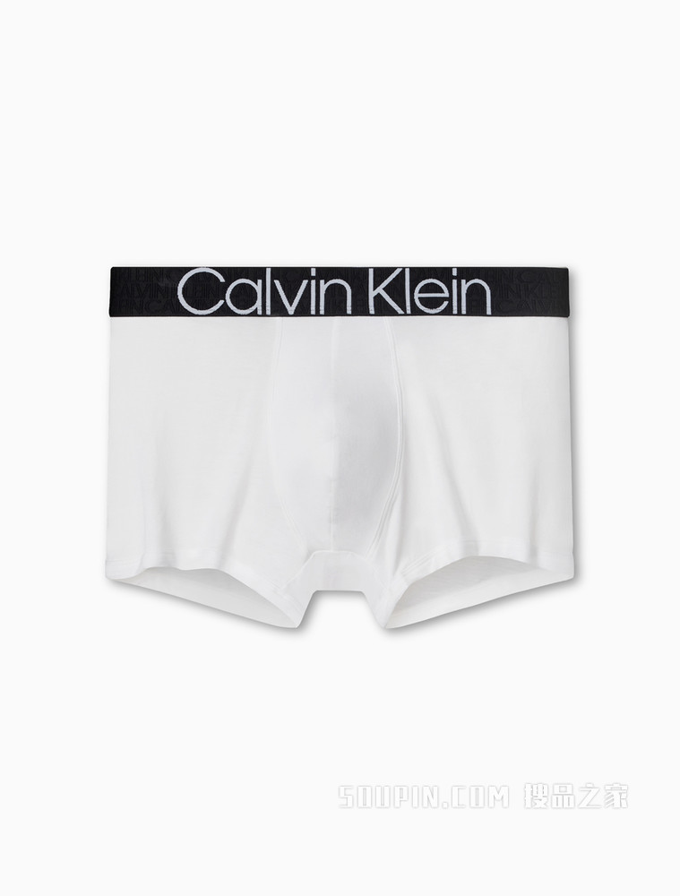 Calvin Klein 男士黑色橡筋醒目LOGO腰边棉质弹力贴身平角内裤NB2682