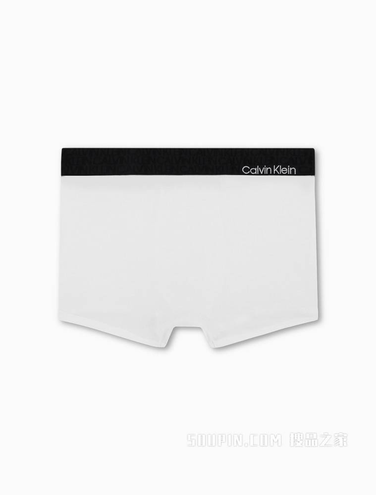 Calvin Klein 男士黑色橡筋醒目LOGO腰边棉质弹力贴身平角内裤NB2682