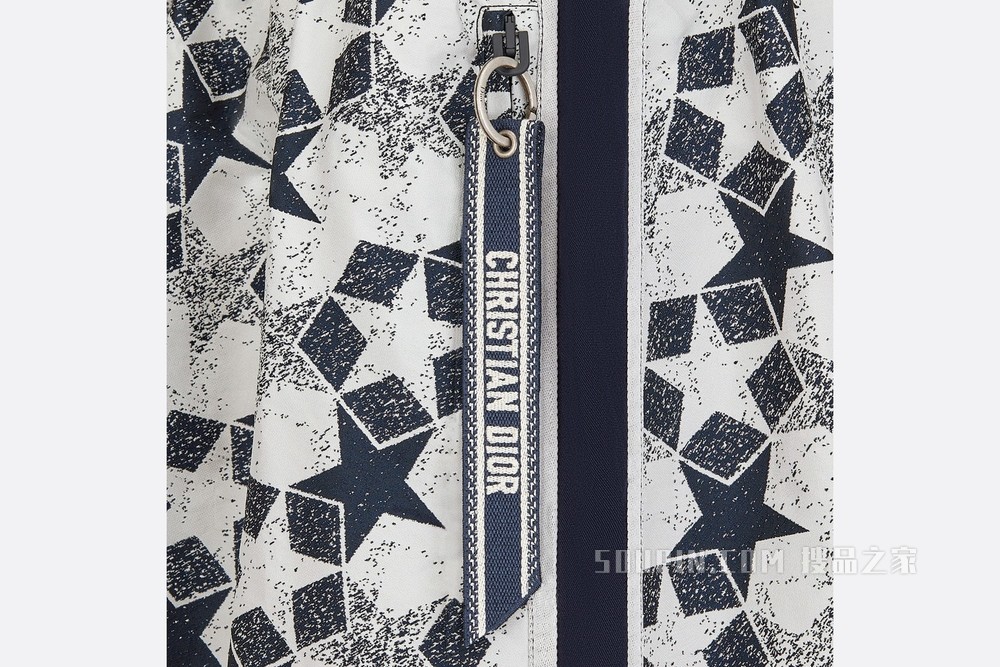 半裙 海军蓝色塔夫绸科技提花面料 Dior Étoile 图案