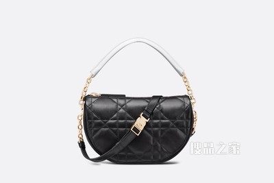 小号 Dior Vibe 单肩包 黑色羊皮革藤格纹