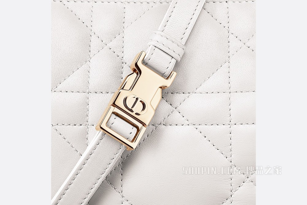 小号 Dior Vibe 单肩包 白色羊皮革藤格纹