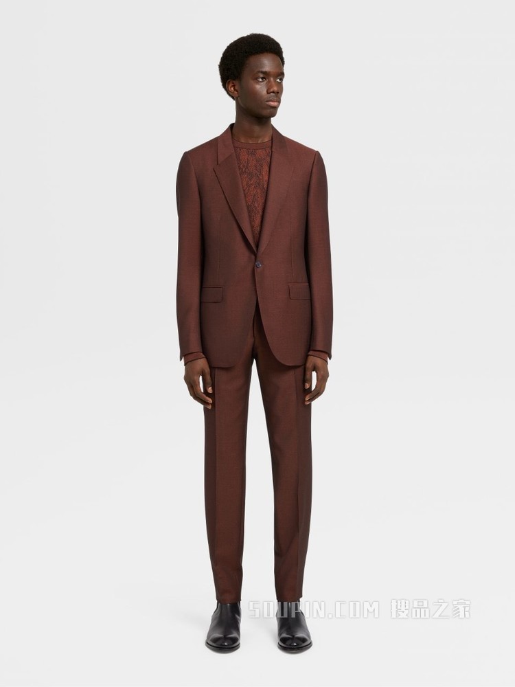 干邑色 #时尚可持续#™ Achillfarm 羊毛马海毛 City Tailoring 外套，Drop 9 版型