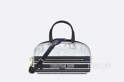 中号 Dior Vibe 拉链保龄球包 黑色和银色牛皮革绗缝效果 Dior Étoile 图案