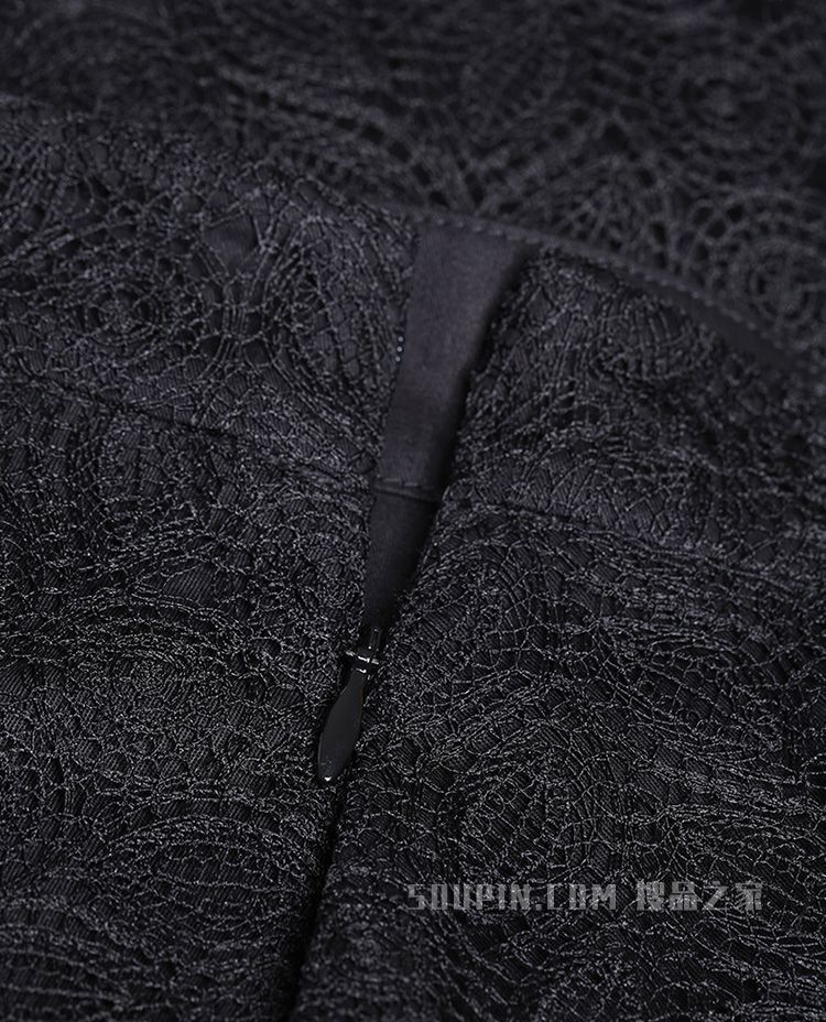 绣花高腰半身伞裙