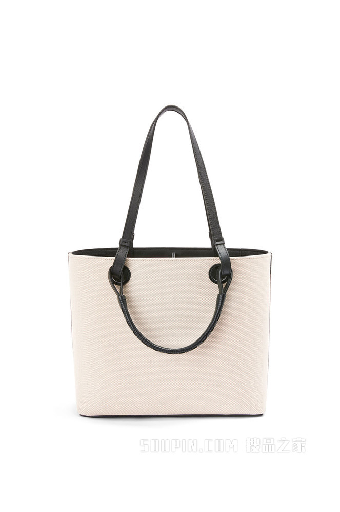 小号提花布和牛皮革 Susuwatari Anagram Tote 手袋