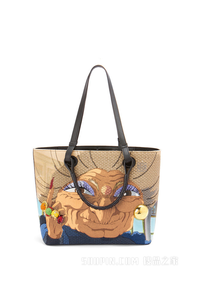 小号织物和牛皮革 Yubaba Anagram Tote 手袋