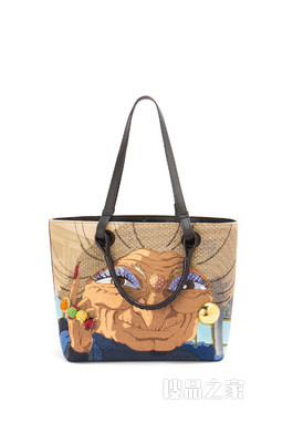 小号织物和牛皮革 Yubaba Anagram Tote 手袋