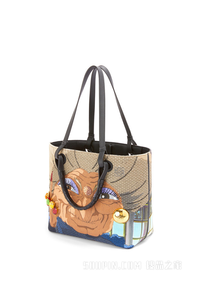 小号织物和牛皮革 Yubaba Anagram Tote 手袋