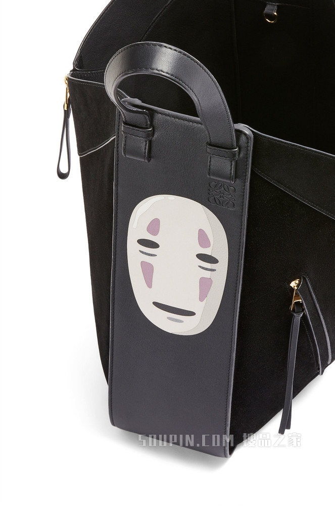 经典牛皮革和绒面革 Kaonashi Hammock Tote 手袋