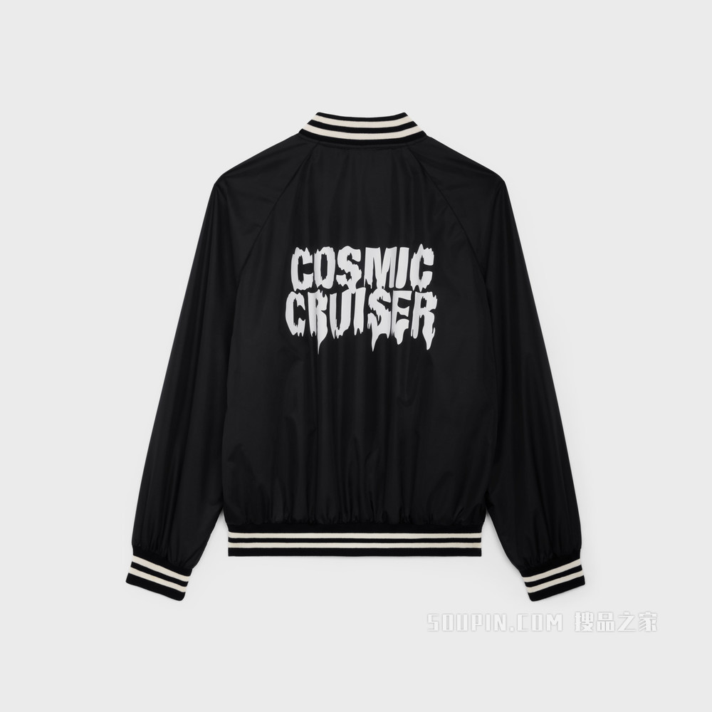 轻盈锦纶宽松学院风夹克 黑色-38NO