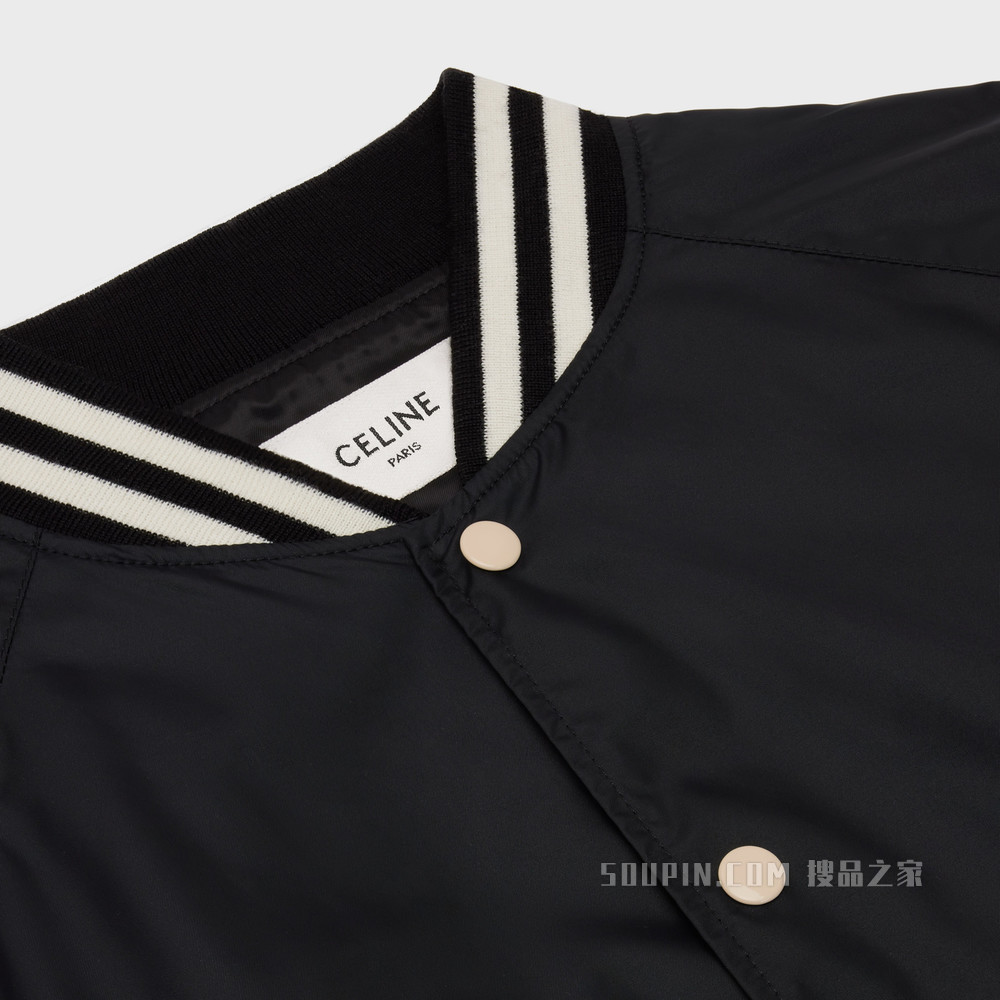 轻盈锦纶宽松学院风夹克 黑色-38NO