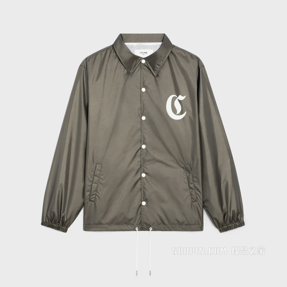 CELINE字母标志锦纶夹克 卡其色-02KK