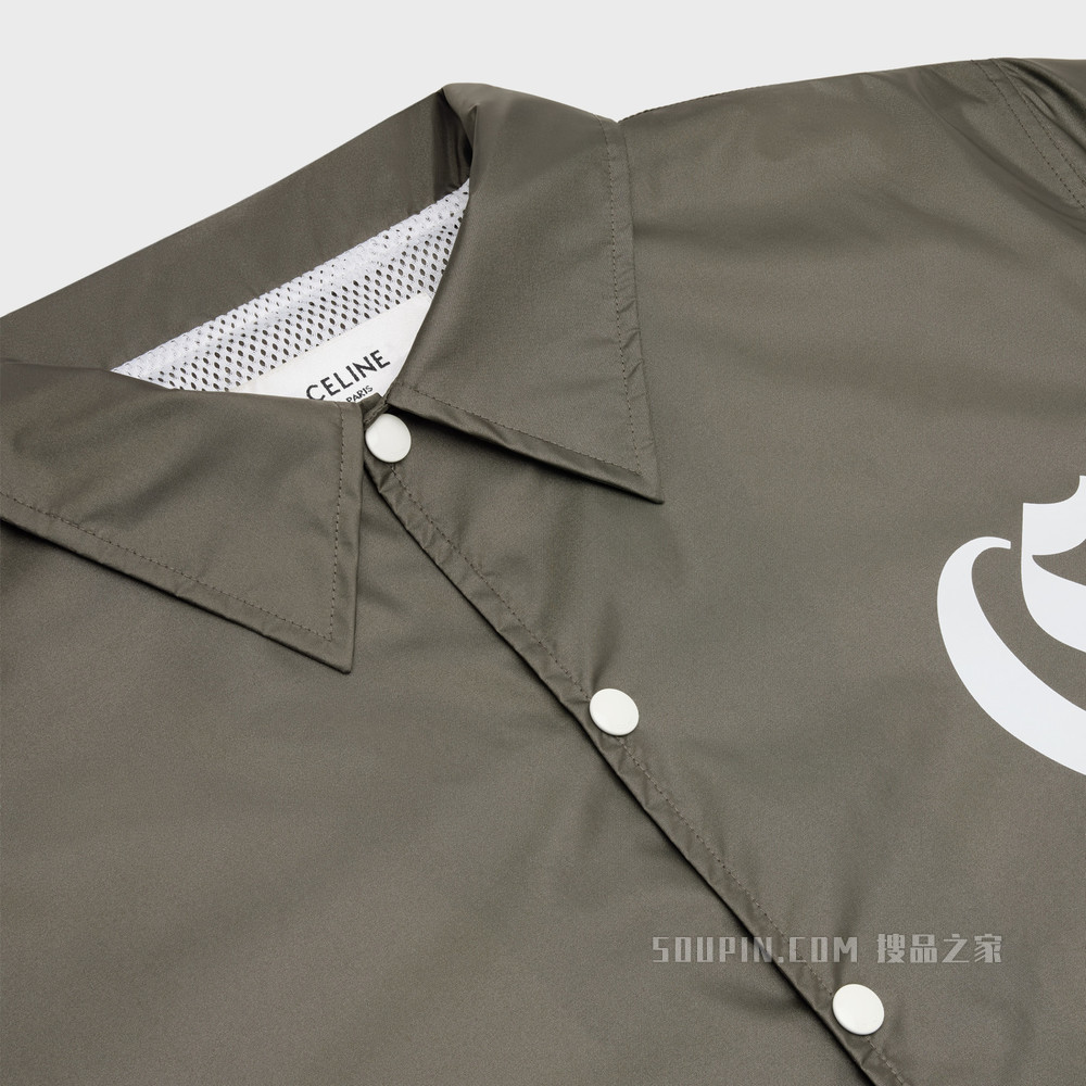 CELINE字母标志锦纶夹克 卡其色-02KK