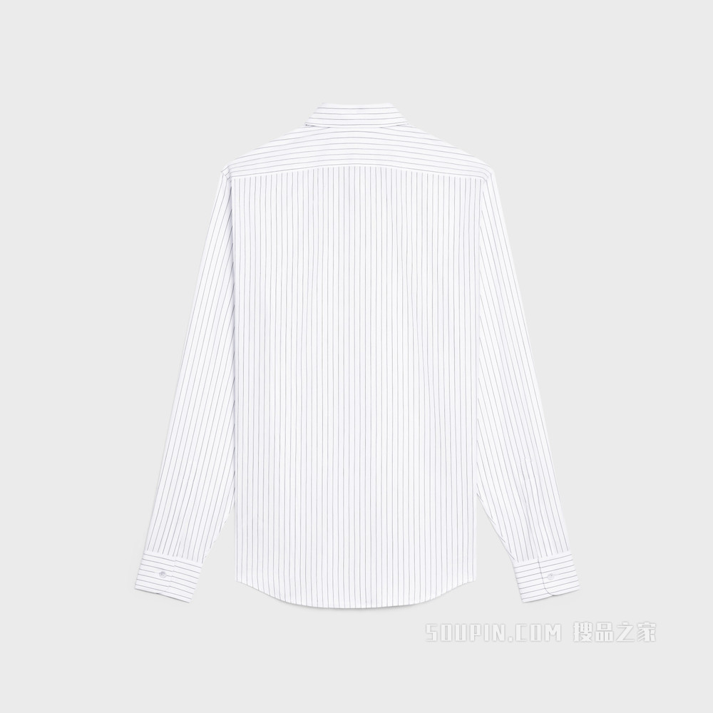 条纹府绸经典衬衫 BLANC/NOIR-01XN