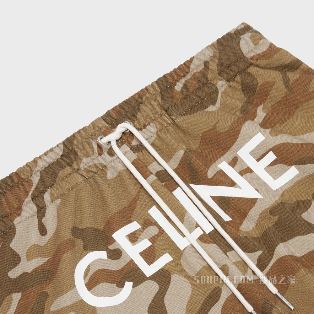 CELINE棉质抓绒运动裤 camo washed / white-08CW