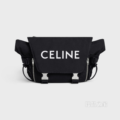 CELINE印花锦纶中号徒步邮差包 黑色-38SI